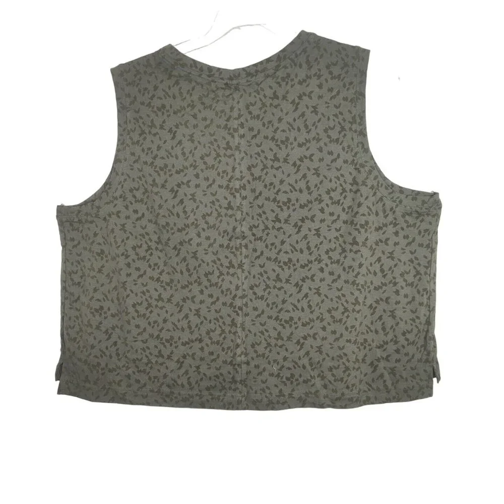 All In Motion Cropped Tank Top Women Size 3X Dark Olive Green Sleeveless NEW - Picture 7 of 7